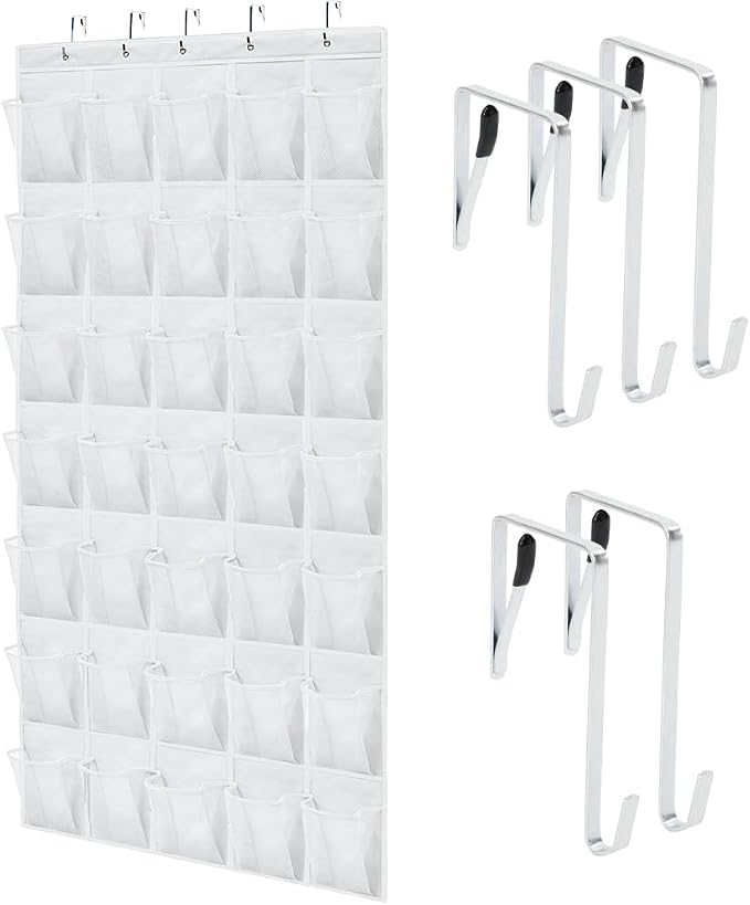 GORILLA GRIP Over the Door Shoe Organizer, 35 Large Breathable Mesh Pockets by GorillaGrip