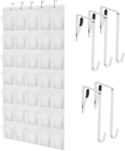 GORILLA GRIP Over the Door Shoe Organizer, 35 Large Breathable Mesh Pockets by GorillaGrip
