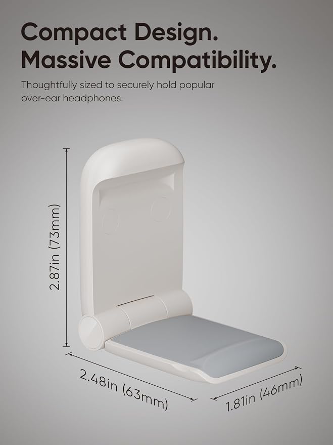 MAMUVIMO Headphone Stand, 2 Pack Headset Stand Foldable, Headphone Holder Hook - Image 7