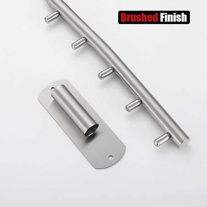JQK Folding Clothes Hanger Rack, Stainless Steel Swing Arm Hook Holder - Image 7