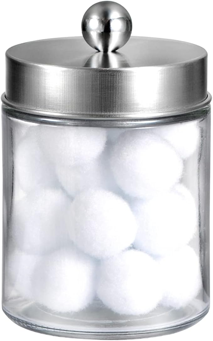Amolliar Apothecary Jars Bathroom Vanity Organizer -Countertop Canister Jar by Amolliar