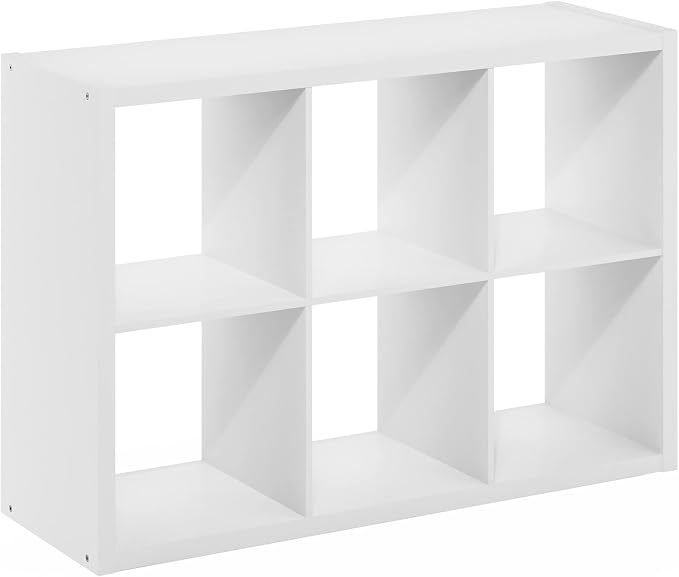 Furinno CUBICLE 6-Cube Book Shelf, Extra Thick Frame Bookshelf, Horizontally & - Image 12