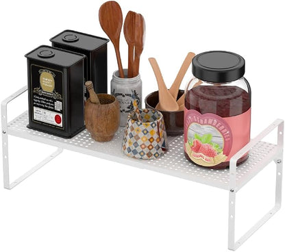 Expandable Counter Shelf, Adjustable Height Spice Rack Metal Mesh Board Shelf - Image 5