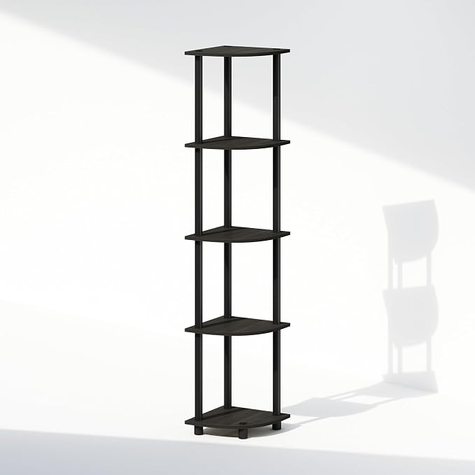 Furinno Turn-N-Tube Storage Shelves, 5-Tier Book Shelf, Corner Shelf - Image 7