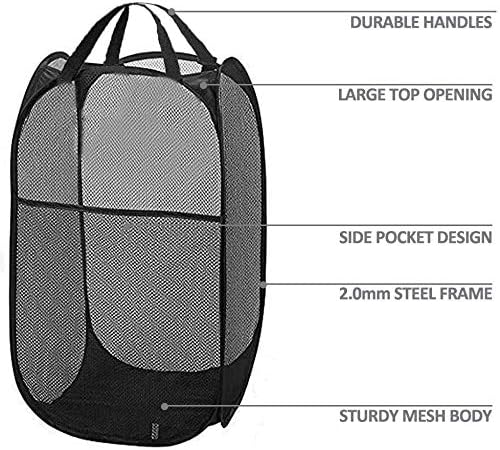 Larpur Popup Mesh Laundry Basket, Collapsible and Portable Clothes Washing - Image 8