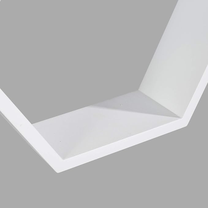ROSE BLOOM Set of 3 White Wood Hexagon Shelves - Image 7