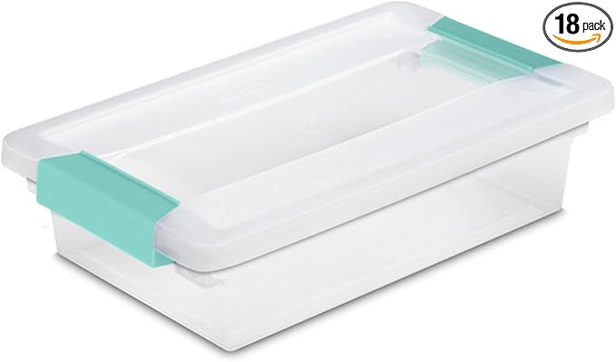 Sterilite Clip Box, Stackable Clear Plastic Bins- Small, Arts or Crafts Supplies by Sterilite