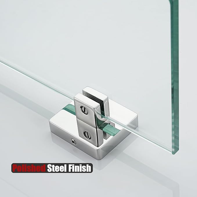JQK Corner Glass Shelf, Polished Chrome Bathroom 304 Stainless Steel Shower - Image 6