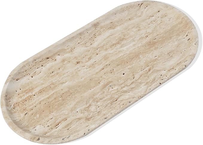 Natural Beige Travertine Marble Luxury Tray, - Image 5