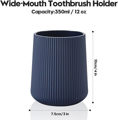 YAUKPH Navy Blue Striped Toothbrush Holder - Image 5