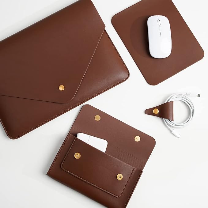 PU Leather Laptop Sleeve 13 Inch Compatible - Image 5