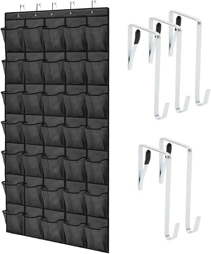 GORILLA GRIP Over the Door Shoe Organizer, 35 Large Breathable Mesh Pockets by GorillaGrip