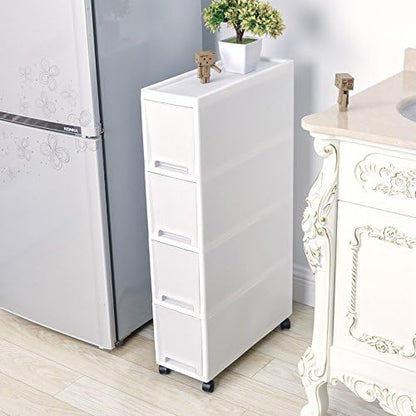 Narrow Slim Rolling Storage Cart and Organizer, 7.1 inches Kitchen Storage by Shozafia