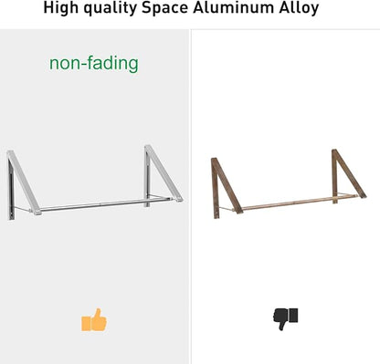 Laundry Room Drying Rack Wall Mounted Clothes Hanger Folding Wall Coat Racks - Image 6