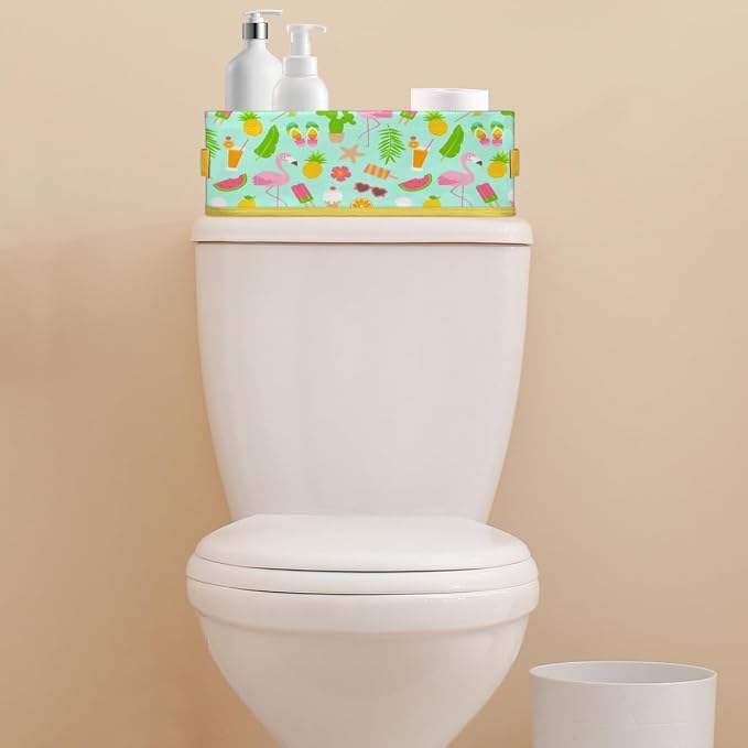 Summer Flamingo Fruits Bathroom Storage Basket, Foldable - Image 7
