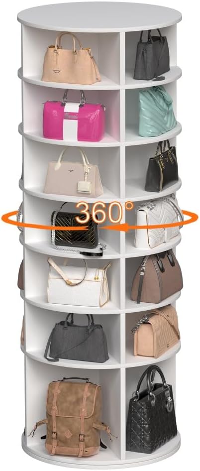 7 Tier Rotating Shoe Rack Tower, 360° Round Rotating Storage Tower, Living Room - Image 8