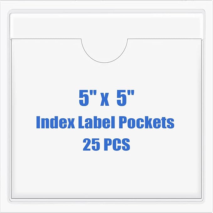Origin-Joy 25 PCS Self-Adhesive Index Label Pockets by Origin-Joy