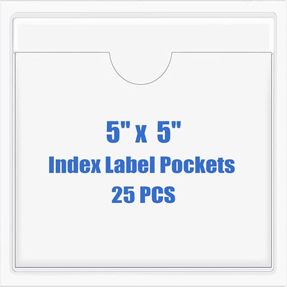 Origin-Joy 25 PCS Self-Adhesive Index Label Pockets by Origin-Joy