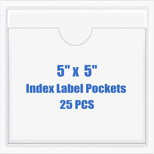 Origin-Joy 25 PCS Self-Adhesive Index Label Pockets by Origin-Joy
