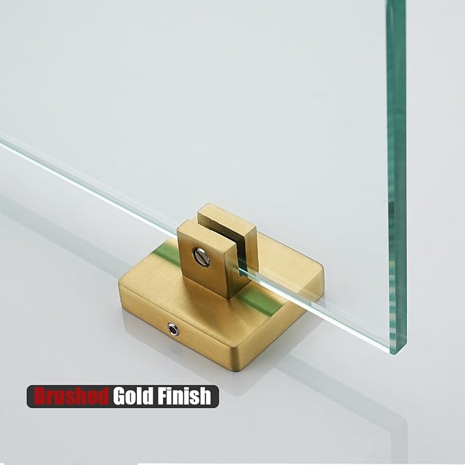 JQK Corner Glass Shelf, Brushed Gold Bathroom 304 Stainless Steel Shower - Image 6