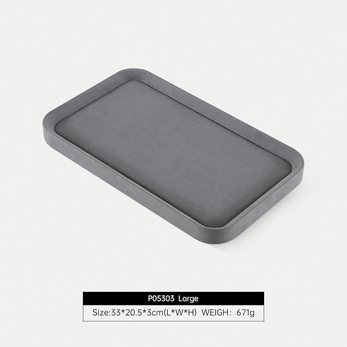 Jewelry Display, Yinbeini Microfiber Valet Tray, Luxury Jewelry Drawer Organizer - Image 2