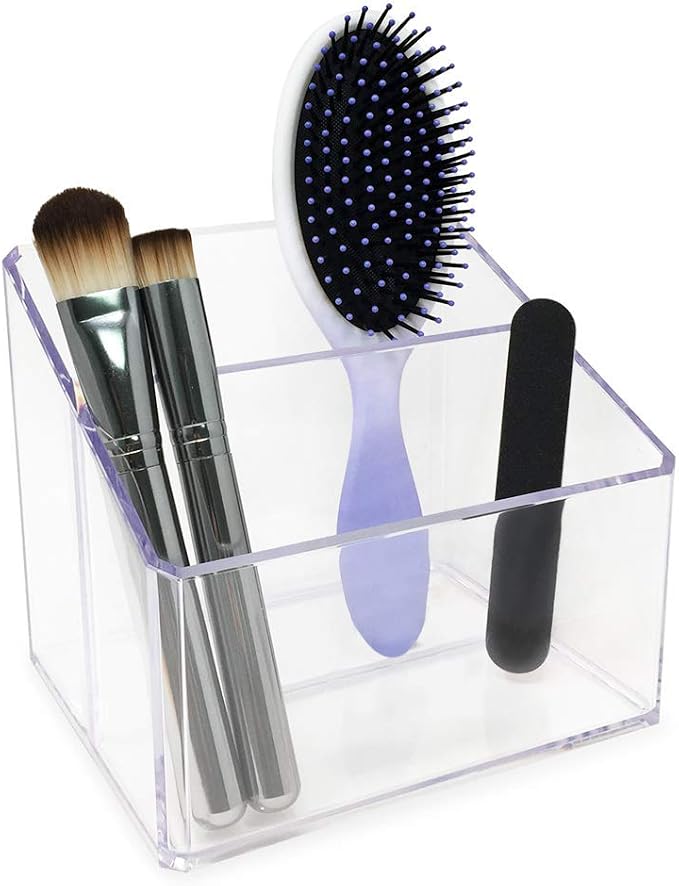 Isaac Jacobs Clear Acrylic 2-Section Organizer, Remote Holder & - Image 2