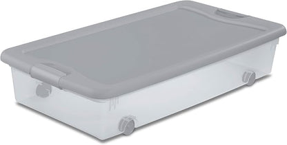 Sterilite 4-Pack 56 Quart Wheeled Latching Box, Underbed Plastic Storage - Image 8