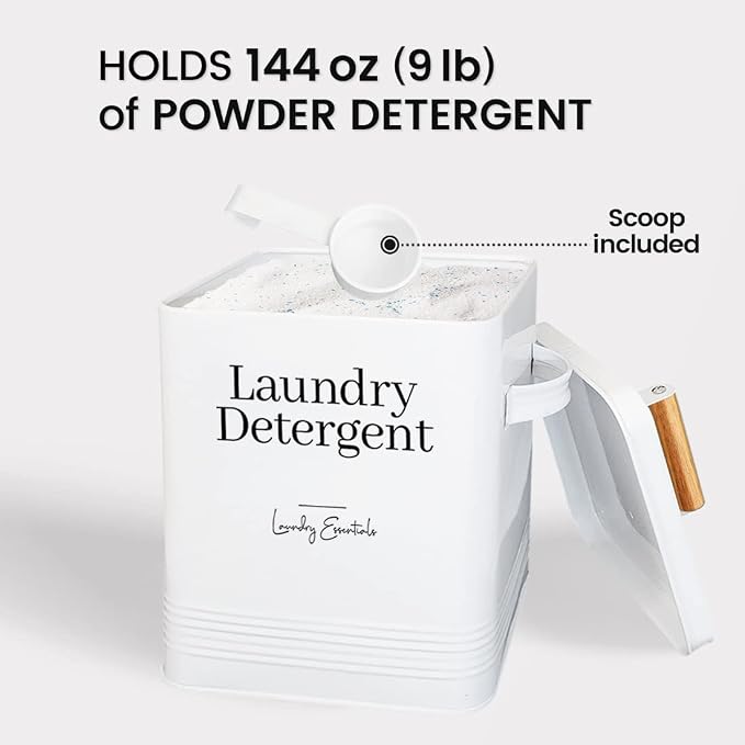 Simplation Laundry Detergent Container, Modern Farmhouse Storage Box - Image 4