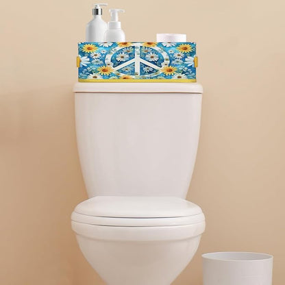 Peace Sign Daisy Bathroom Storage Basket, Foldable - Image 7