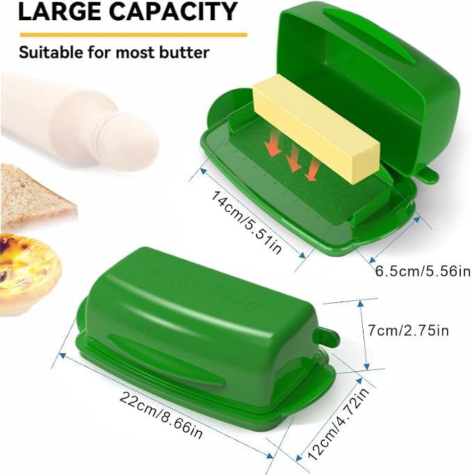 Butter Dishes with Lid for Countertop Refrigerator, Plastic Butter Dish Clear - Image 6