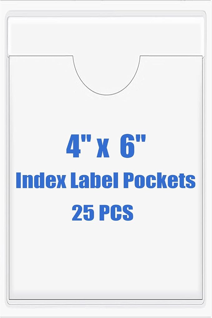 Origin-Joy 25 PCS Self-Adhesive Index Label Pockets by Origin-Joy