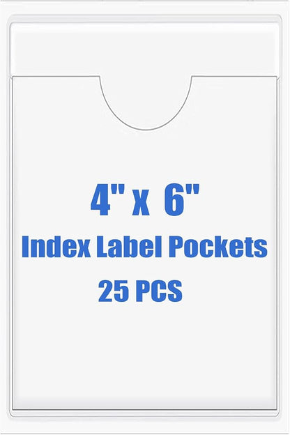 Origin-Joy 25 PCS Self-Adhesive Index Label Pockets by Origin-Joy
