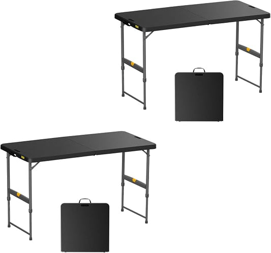 FanttikOutdoor 4ft Portable Folding Table, One-Handed Height Adjustment by FanttikOutdoor%C2%AE