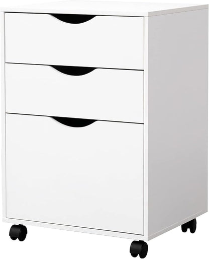 QDSSDECO 3 Drawer Mobile File Cabinet, Rolling Vertical Filing Cabinet fits A4 by QDSSDECO