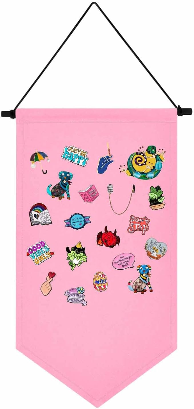 Wall Hanging Brooch Jewelry Storage Case Canvas Display Stand Enamel Pin - Image 5