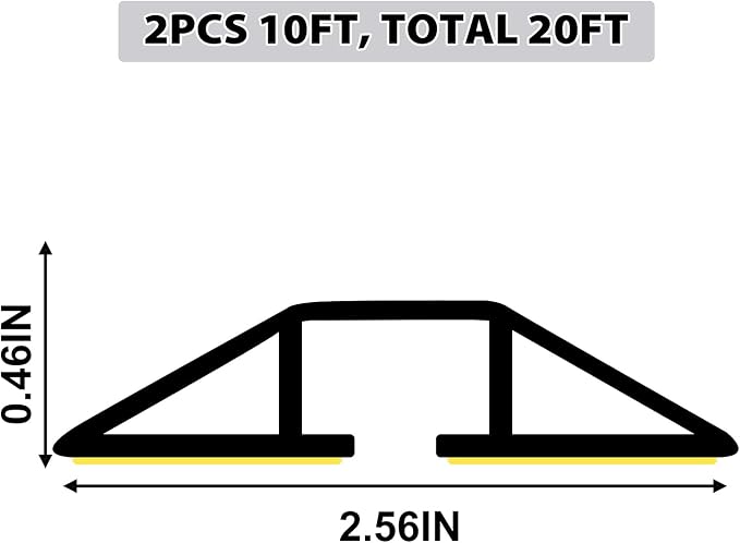 20Ft Cord Cover Heavy Duty Cable Protector 3 Channels Contains Cords Cables and - Image 2