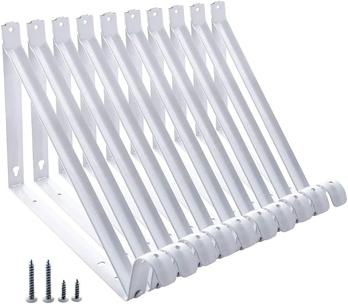 Closet Rod Brackets 11x9.5in, 10 Pack Closet Shelf Brackets, Wall Mounted - Image 9