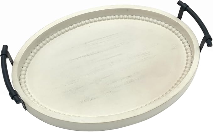 Oval Rustic Wooden Decorative Tray, Serving Tray - Image 5