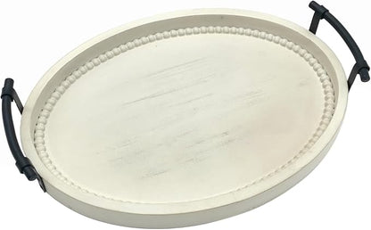 Oval Rustic Wooden Decorative Tray, Serving Tray - Image 5