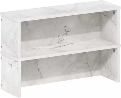 Furinno Helena Kitchen Counter Stackable Organizer Shelf, Marble White - Image 6