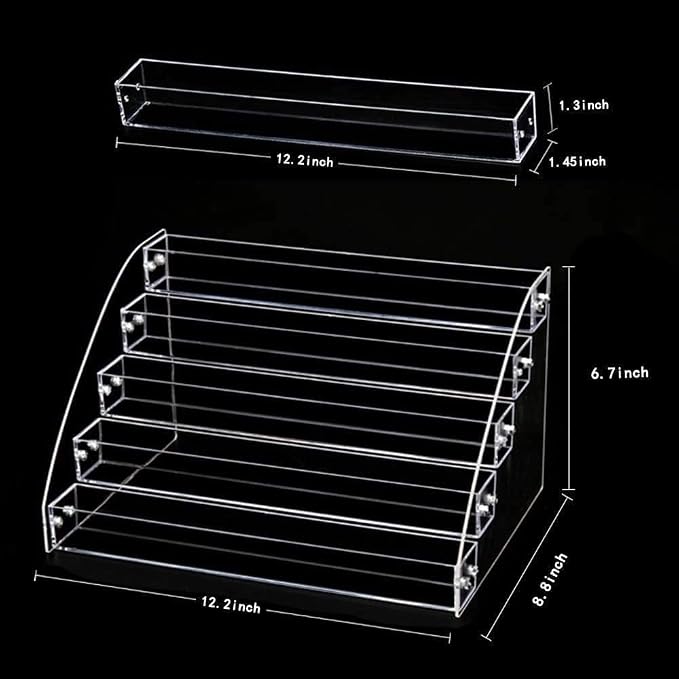 5 Tiers Acrylic Clear Plastic Nail Polishes Organizer Lipstick Holder Display - Image 3