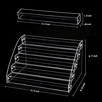 5 Tiers Acrylic Clear Plastic Nail Polishes Organizer Lipstick Holder Display - Image 3