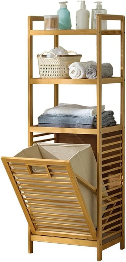 Laundry Hamper with 3 Tier Shelves & Tilt Out Basket, Laundry Baskets Organizer by Baveke