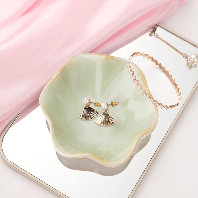 Binoster Ceramic Jewelry Dish, Leaf Jewelry Tray Key Tray, Small Ring Dish - Image 3