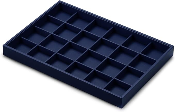 Oirlv Stackable Premium Leather Jewelry Trays 24 Grid Jewelry Organizer - Image 6
