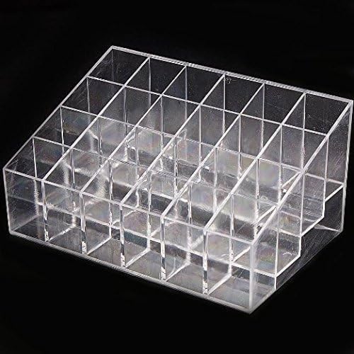 Transparent Cosmetic Makeup Organizer Clear 24 Lattices Lipsticks Cosmetic - Image 3