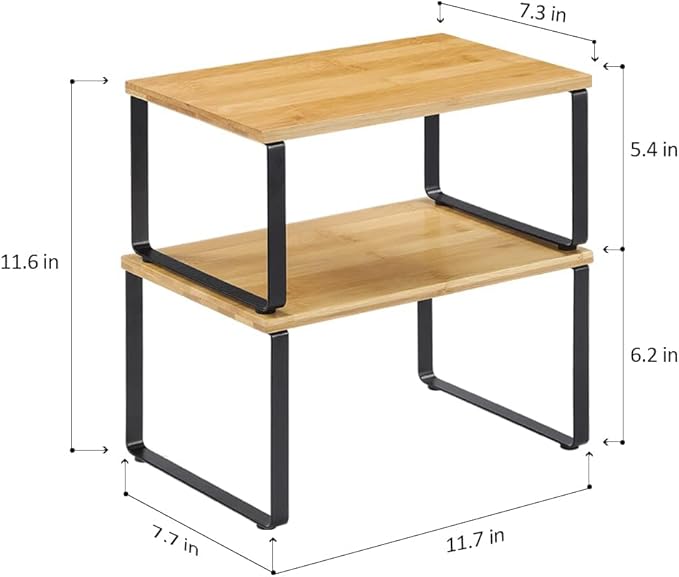 NEX Kitchen Cabinet and Counter Shelf Organizer, Stackable & Expandable - Image 3