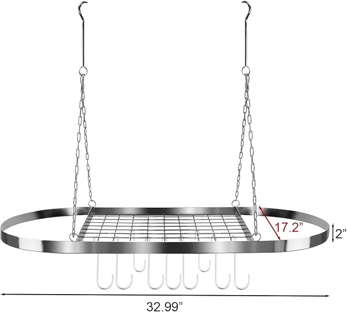 Sorbus® Pot and Pan Rack for Ceiling - Image 4