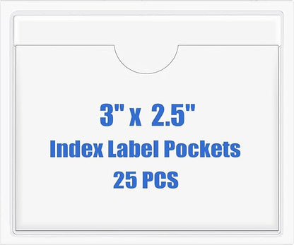 Origin-Joy 25 PCS Self-Adhesive Index Label Pockets by Origin-Joy