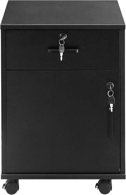 File Cabinet with Lock and Drawer, Mobile Under Desk Storage Cabinet with 360° - Image 9